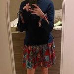 La Double J Blue Floral Long Sleeve Crewneck Tie Sleeves Sporty Dress Size Small Photo 14