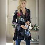 Soft Surroundings  Lisette Floral Velvet Burnout Chiffon Tunic Length Jacket M Photo 1