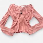 None Vintage Y2K Pink & Black Babydoll Mesh Top – Sweetheart Bow Detail (Size Large) Photo 1