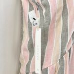 Caslon New Cabana Stripe Linen Blend Lattice Trim Tiered Maxi Dress Size Medium Photo 15