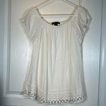 Sociology  White Lace Bohemian Blouse Shirt Size Small EUC #1355-LA Photo 1