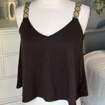 Rue 21 Brown crop Top Colorful Embroidered Straps Womens S New Rue Tank Flowy Knit Photo 3