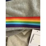 Spiritual Gangster Rainbow Trim Accents Cropped Pullover Sweatshirt XS Gray NWT Photo 15