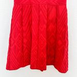 Parker Meena Geometric Textured Dress in Carmine Red Size Large Photo 5