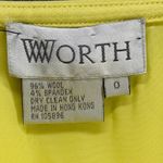 Vintage Worth Pencil Skirt XS Yellow Wool Blend Slit Office Business Feminine Photo 9