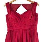 Azazie  Ruby Red Pleated Chiffon Sweetheart Neckline Gown Size Large Photo 1