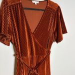 Baltic Born  Andi Dress in Ribbed Copper Velvet Striped Wrap Dress Photo 2