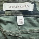 Vintage America Camouflage Print Skinny Jeans(982) Green Size 30 Photo 10