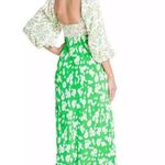 Rixo Daisy Long Sleeve Midi Floral Swing Dress Green Size 0 Photo 6