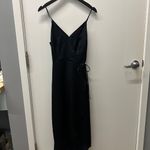 Abercrombie & Fitch Abercrombie Black Silk Wrap Midi Dress Photo 4