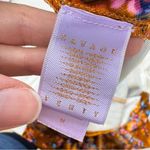 Savage Fenty Orange Velvet Floral Mini Dress Womens 10 Short Sleeve High Neck Photo 8