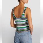 frame denim Frame Hand Chunky‎ Crochet Stripe Wool Blend Retro Pullover Tank Top Size S Photo 1