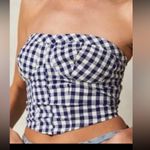 Free People  Leilani Tube Top NWT in blue Gingham Size: L Photo 1