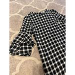 Beach Lunch Lounge size xs Black & White Flannel Plaid Dress Ruffle Sleeve Photo 1