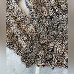 Jopna Top with Elastic Waist and Peplum Cross Front in Black and Tan Floral. Size L Photo 2