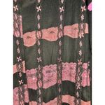 Gypsy Daisy Black & Pink Floral Lace Mesh Y2K Top Sz Large Photo 3