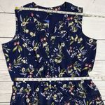 Nicole Miller Sleeveless Dress, Navy Floral Print Size L Photo 5