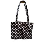 Kate Spade  Cream Black Apple Print Tote Nylon Shoulder Bag Photo 3