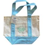 Trader Joe's Mini Canvas Tote Bag Pastel blue Limited Edition market tote Photo 0