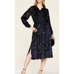 Adam Lippes  Floral Metallic Burnout Dress Long Sleeves Womens 4 Photo 1