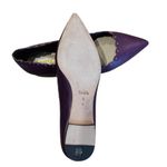 Coach  purple leather lazer cut scalloped flats NEW Photo 4