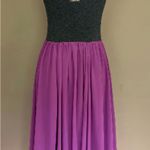 Matilda Jane  Charcoal Gray and Purple Dress Photo 3