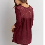 American Eagle NWT, Outfitters Textured Burgundy Tunic Sweater, Back Lace, Sz M Photo 1