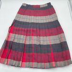 Vtg Charlotte Ford Sz 10 Pleated Skirt Plaid Wool Reversible Midi Academia Red Photo 3