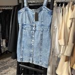 ALLSAINTS  Elsie Denim Mini Dress Blue Button Front Sleeveless Photo 5
