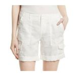 Joie  Womens White Linen Mid Thigh Cargo Shorts Size 8 minimalist Photo 11
