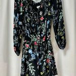 Parker  Cloud Woodland Silk Off-the-Shoulder Long Sleeve Romper Black Women's XS Photo 4