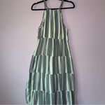 Studio West  Size M Blue and White Striped Midi Dress Boho Aztec Southwestern Photo 5