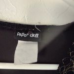 Paper Dolls Paper Doll Black Lace Gold Y2k V Neck Cap Slv Top Office Siren Going out Grunge Photo 3