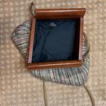 Saddle River Metallic Woven Wood Clutch 80's Y2K Moonlighting 90’s Unique Tan Photo 10