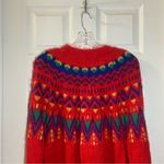 Time & Tru  Red Festive Fuzzy Knit Pullover Sweater L Photo 7