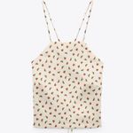 ZARA NWT   SATIN EFFECT CROP TOP Bloggers Fav Watermelon Print Tie Back Photo 5