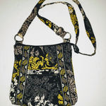 Vera Bradley Damask Crossbody Purse Black Yellow Photo 0