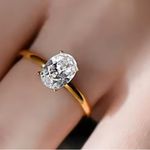 25 Sterling Silve 1 CT Zircon oval engagement ring size 5 Gold Photo 3
