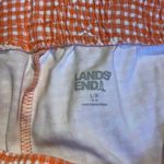 Lands End Women’s Orange Checkered Shorts L5 50725 Size L Photo 2