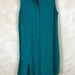 Rachel Roy Emerald Green Flounce-Hem Shirtdress Size MEDIUM Photo 2