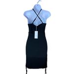 Romwe  ‎ black ruched spaghetti strap dress Photo 3