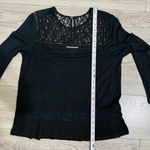 Rebecca Taylor  Women Black Lace 100% Linen Long Sleeve Blouse Size S Photo 11