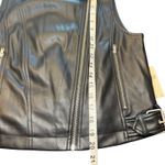 by Anthropologie Black Faux Leather Moto Vest Sleeveless Jacket‎ Small NWT Photo 6