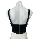 Medusa Women's Black Faux Suede Sleeveless Squareneck Crop Corset Tank Top Sz M Size M Photo 1