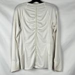 Athleta White Half Zip Running Long Sleeve Thumbs Holes Active Top Medium Photo 2