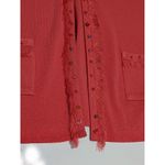 Misook Vintage Fringe Beaded Cardigan Coral Pink Open Sweater Womens Large VTG Photo 3