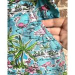 Vintage Flamingo Shorts Drawstring Stretch Waist 32 in Palm Trees Pocket… Blue Size undefined Photo 6