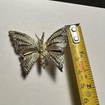 Rhinestone Butterfly Insect Signed Gerry’s Gold Tone Brooch Pin Photo 6