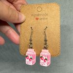 Handmade Strawberry Milk Earrings Pink Photo 0