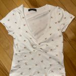 Brandy Melville V Neck Cinched Short Sleeve Top Photo 1